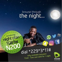 9Mobile Night Plan data prices, subscription codes and validity.